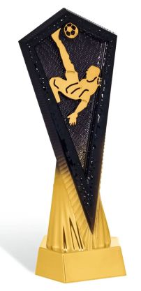 Trofeo di calcio nero e oro lucido