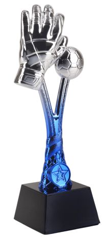 Trofeo calcio blu lucido